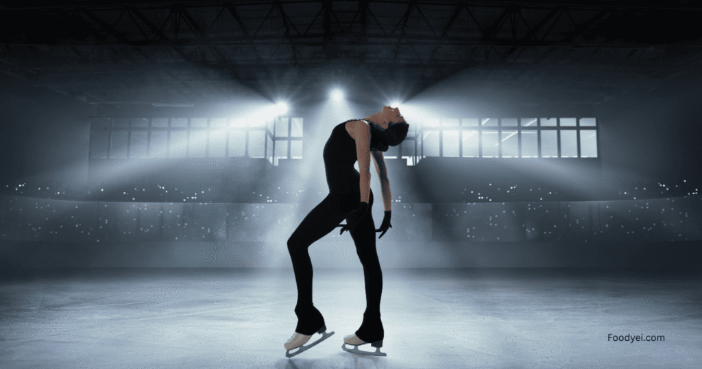One of the hardest sports to learn - Figure skater performing a jump and spin with grace on ice