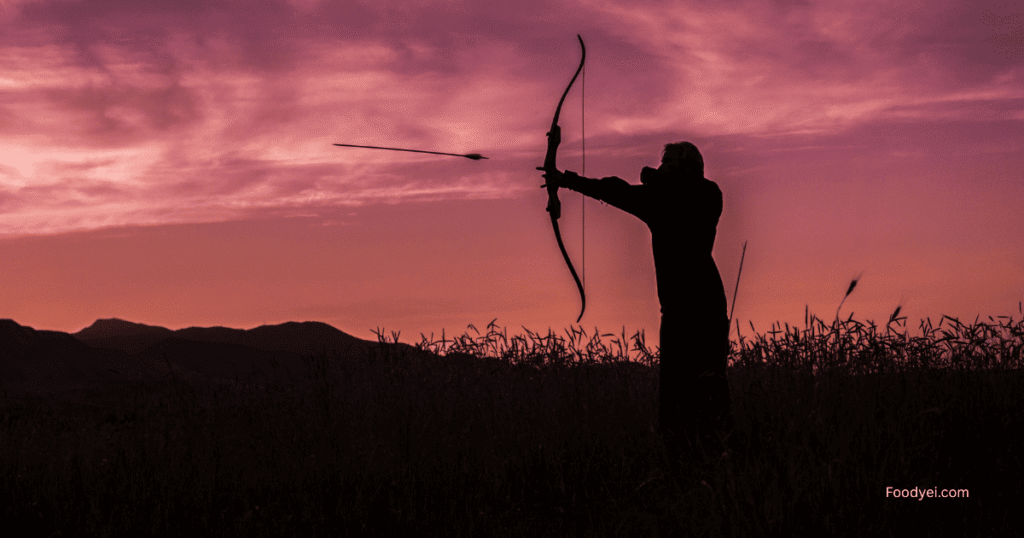 Challenging precision sport - Archer aiming at a target, requiring focus and steady hands for accuracy